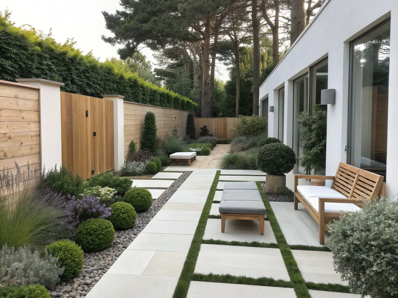 Lättskött trädgård med skandinavisk design